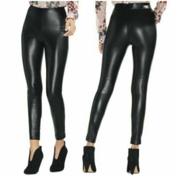 Vince Camuto Stretch Faux Leather Pull On Pants Size Medium - Picture 1 of 14